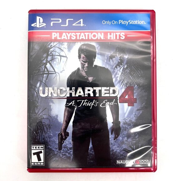Uncharted 4 A Thiefs End PS4 Game Only On PlayStation Hits Edition Naughty Dog - Picture 1 of 8